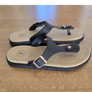 NWOT Black Thong Sandals size 6